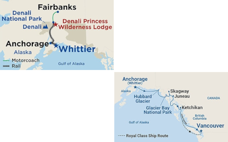 Princess Cruise Lines 10-Day Denali Explorer Itinerary