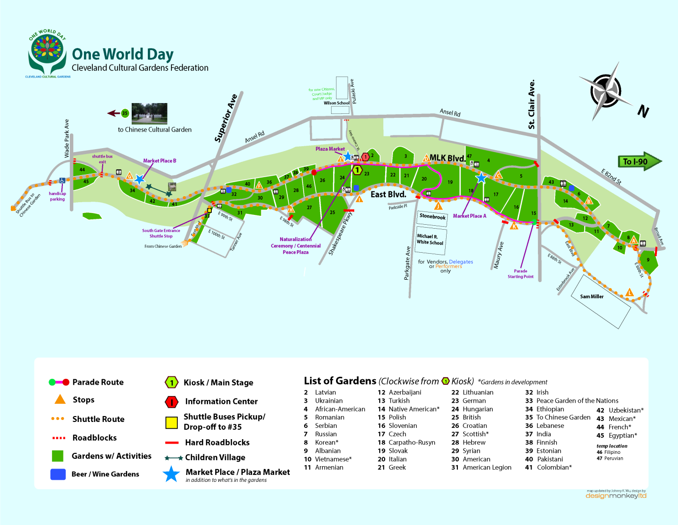 Official 77th Annual One World Day event map
