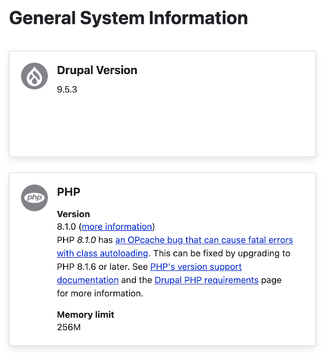 I could not use PHP 8.1.0, since it had the an OPcache bug that can cause fatal errors with class autoloading. My hosting company does not support PHP version 8.1.6!