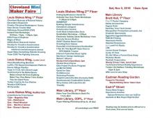 Locations of Makers & Exhibits - 2018 Cleveland Public Library Mini Maker Faire