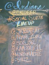 Chalkboard showing Social Suite Lineup